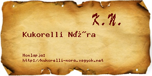 Kukorelli Nóra névjegykártya