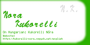 nora kukorelli business card